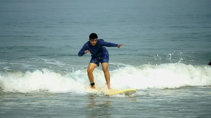 Shubh surfing in Mulki